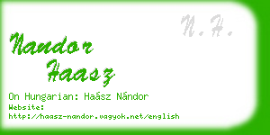 nandor haasz business card